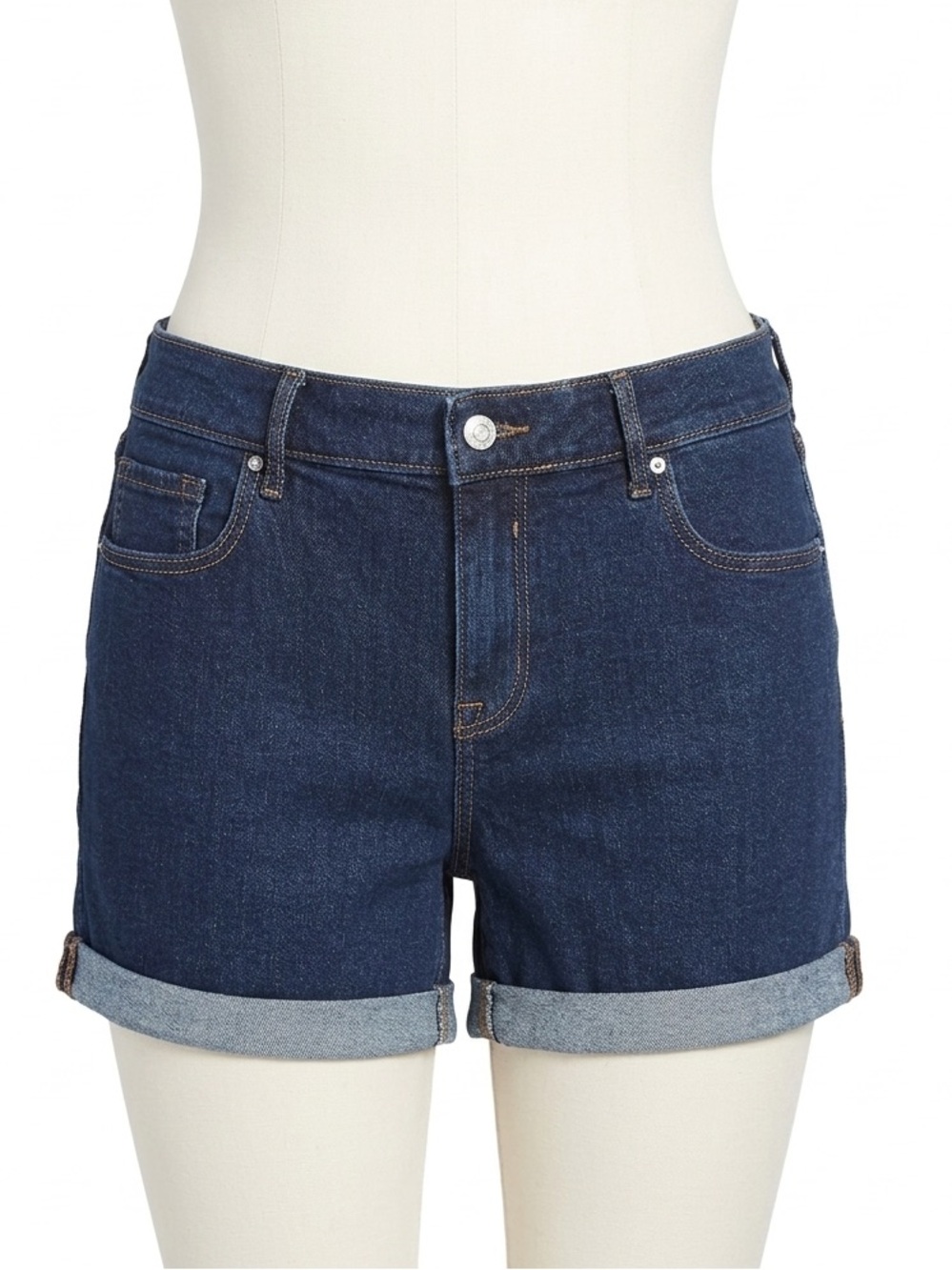 Old Navy Dark Wash Cuffed Denim Jean Shorts Size 12